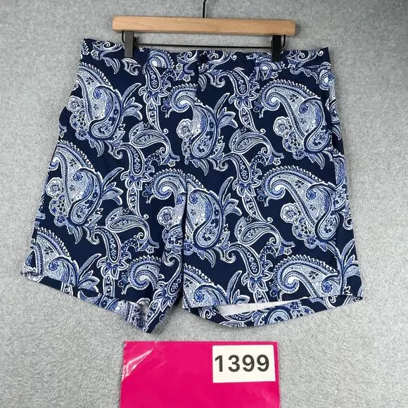 Polo Ralph Lauren Paisley Shorts mens Size 38 Blue Pocket Stretch Straight - Picture 1 of 11